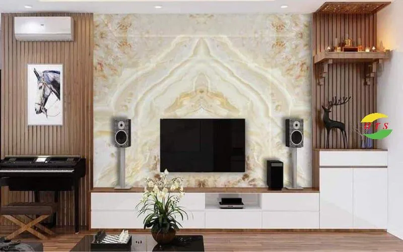 Tranh đá marble vách tivi